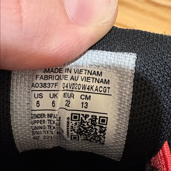 Converse Kids Red and Black Sneakers - Picture 3 of 4